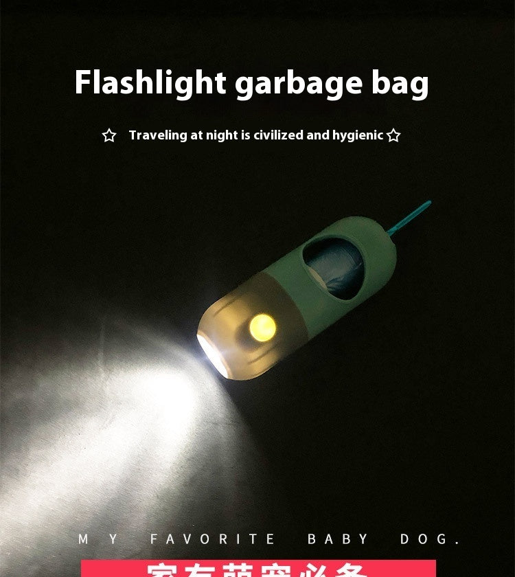 Flash light Pet Waste Bag Holder for Easy Cleanups