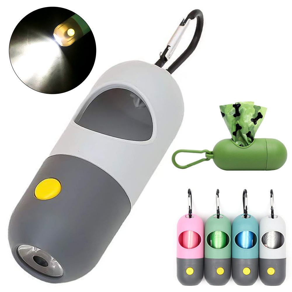 Flash light Pet Waste Bag Holder for Easy Cleanups